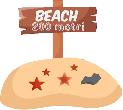 spiaggia di sabbia a 200 metri